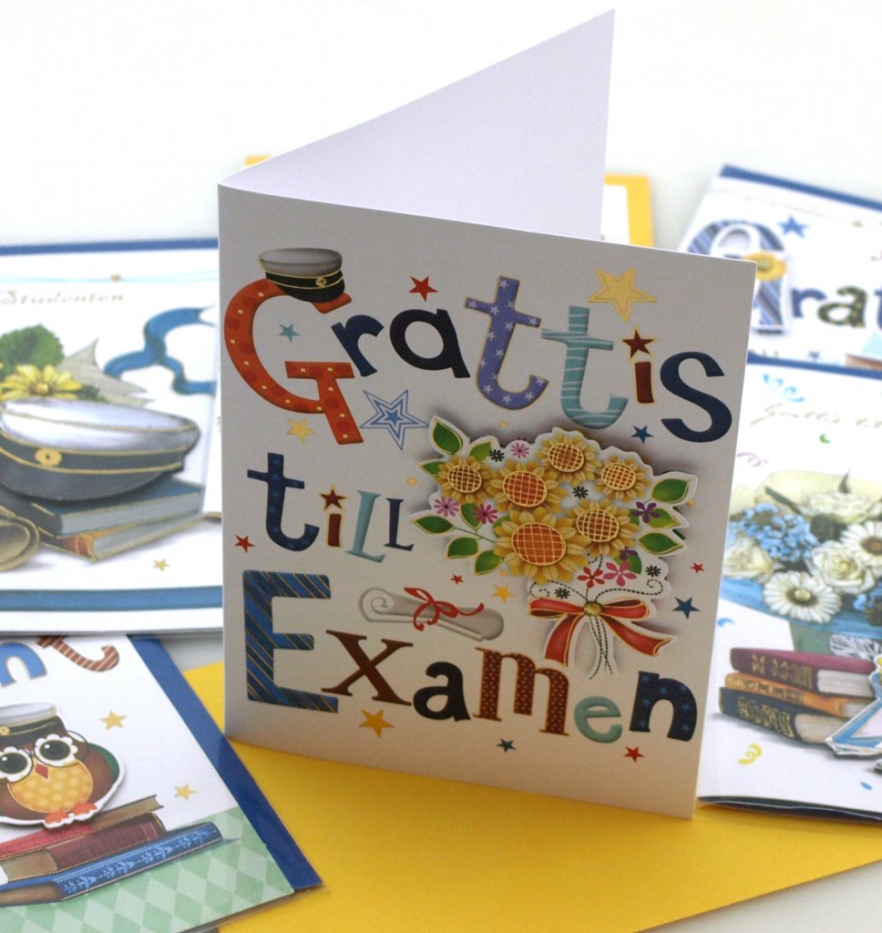 Gratulasjonskort til studenter, 12x17 cm