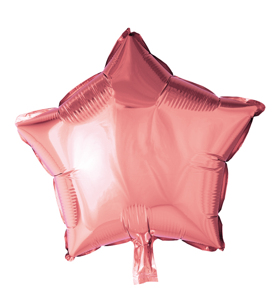 Folieballong, stjärna, rosa, 46 cm