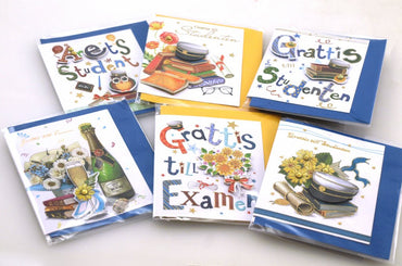 Gratulasjonskort Student mini i ulike scener
