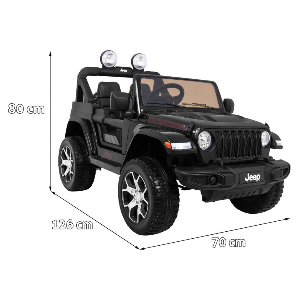 Elbil barn Jeep Wrangler Rubicon 4x12V Svart