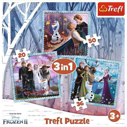 3-i-1 Barnepuslespill Disney Frozen (20, 36, 50 biter)