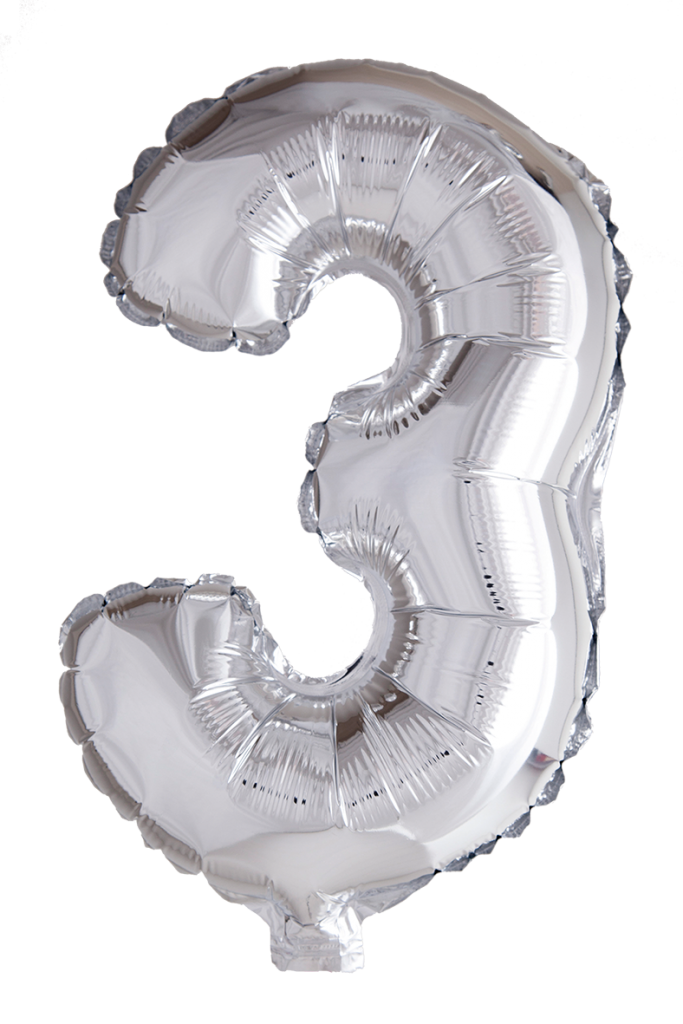 Foil Balloon tallene 0-9 i sølv 41 cm