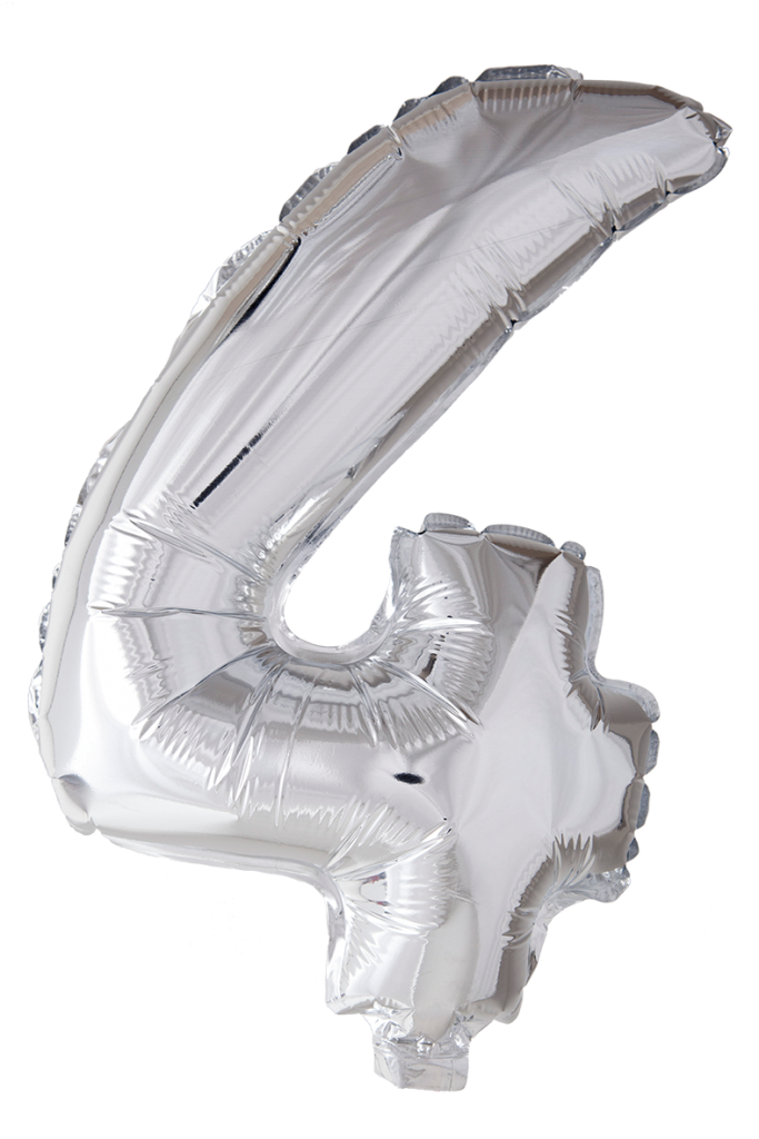 Foil Balloon tallene 0-9 i sølv 41 cm