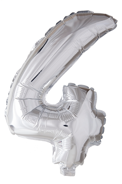 Foil Balloon tallene 0-9 i sølv 41 cm