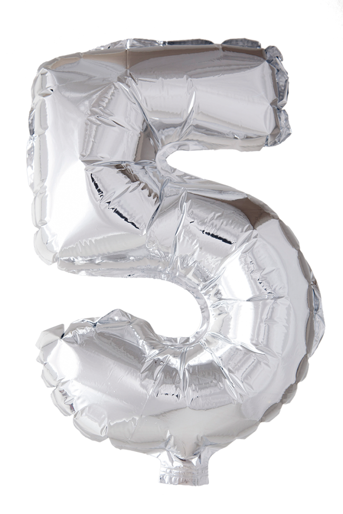 Foil Balloon tallene 0-9 i sølv 41 cm