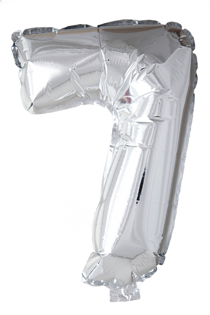 Folie Ballong 0-9 i sølv 102 cm