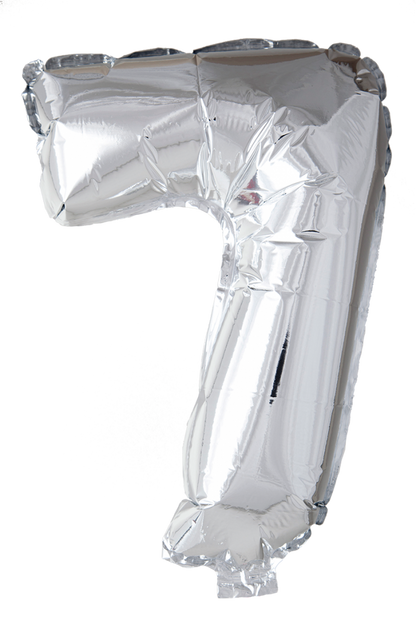 Foil Balloon tallene 0-9 i sølv 41 cm