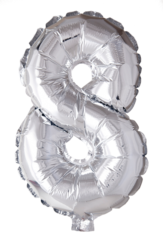 Foil Balloon tallene 0-9 i sølv 41 cm