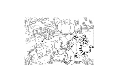 Disney Nalle Puh gulvpuslespill 24 biter 2 i 1
