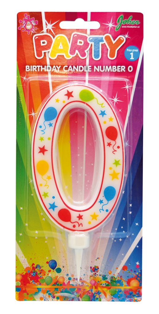 Stor Siffer Lys, 17cm