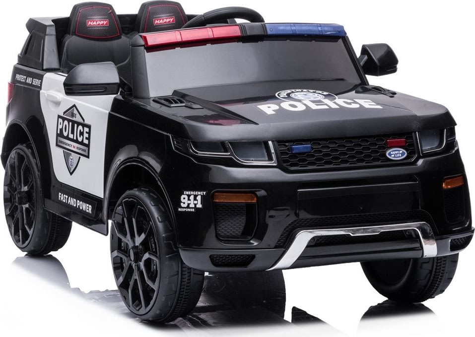 Elbil Barn Azeno Police SUV svart