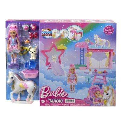Mattel - Barbie A Touch Of Magic Chelsea Docka Lekset With Baby Pegasus