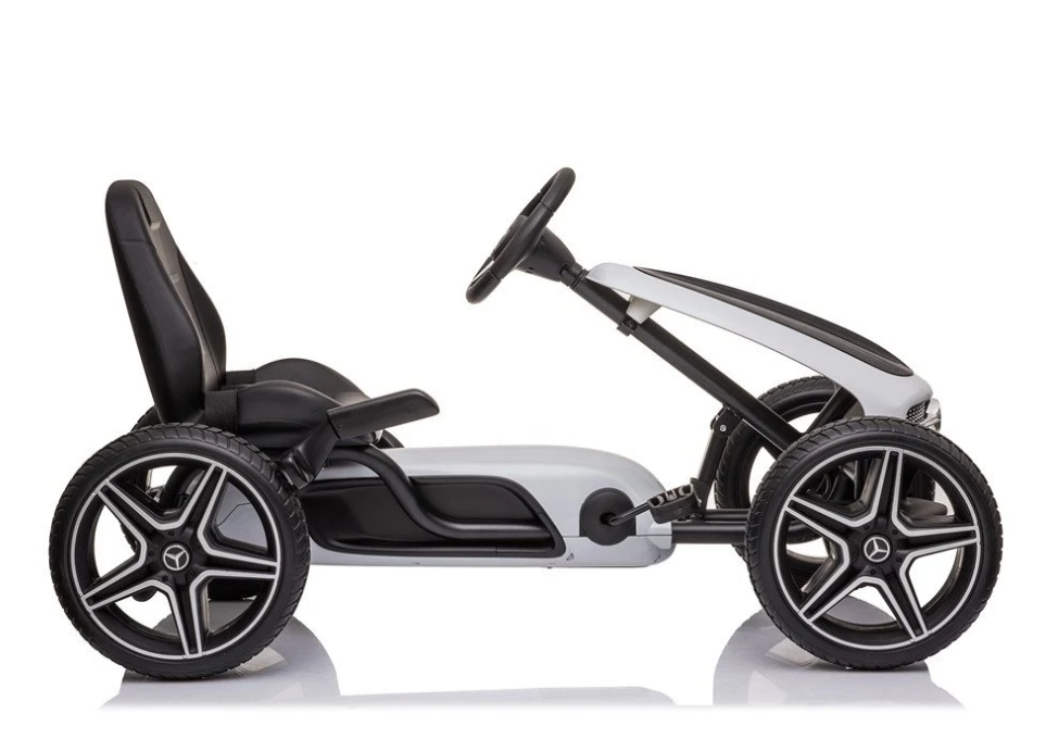 Trampoline Mercedes Benz gokart hvit