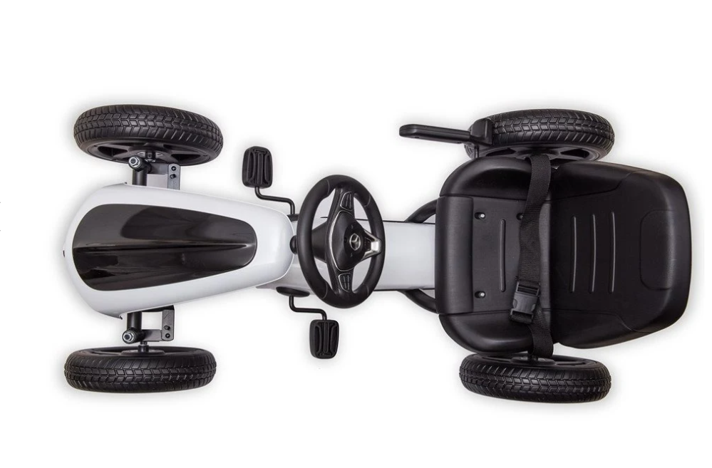 Trampoline Mercedes Benz gokart hvit