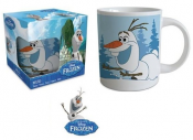 Krus med Olaf motiver (Disney Frosne) i en gaveeske! (Hvit tekst med blå Bg