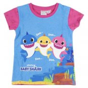 Baby Shark T-skjorte og shorts Sett rosa