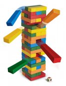 fargerikt tårn jenga barnespill 54 stykker