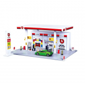 Bensinstasjon med bil - Burago Street Fire 1:43