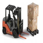 Gaffeltruck med palle og lastebokser