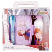 Disney Frost Lunsjsett med matboks, flaske og bestikk