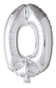 Folie Ballong 0-9 i sølv 102 cm