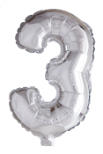 Foil Balloon tallene 0-9 i sølv 41 cm
