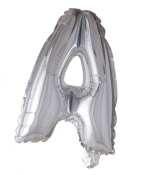 Folie ballonger med bokstaver i sølv 41 cm