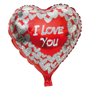 Folie ballonger, jeg elsker deg hologrammer, hjerte, 45x44 cm