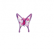 Folie ballong, butterfly, lilla, 92x97 cm