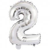 Folieballong nummer 2 i Sølv 75cm