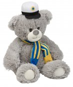 Student teddy grå, ca 40 cm