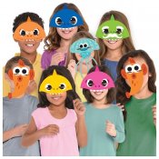 Baby Shark Party Masks i 8-pakk papir