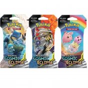 Pokémon 3-pakke Sun & Moon Cosmic Eclipse Booster Blister Trading Cards