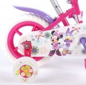 Minnie Mus Barn Bike 10 tommer med trening hjul og sykkel bar