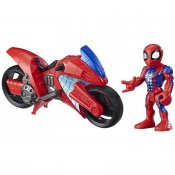 Superhelt med figur motorsykkel Spiderman