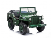 Elbil barn Explorer Jeep V12 grønn med 3 seter