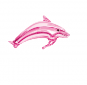Folie ballong, delfin, rosa, 98x68 cm