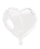 Folie ballonger, hjerte, hvit, 46 cm