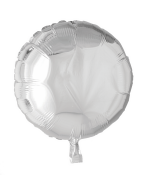 Folie ballonger, runde, sølv 46 cm