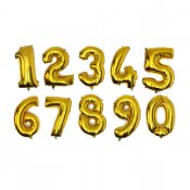Folie ballonger - Antall i gull (0-9 75cm)