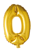 Folieballong nummer 0 i gull 41cm