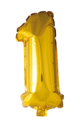 Folieballong nummer 1 i gull 41cm