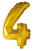 Folieballong nummer 4 i gull 102 cm