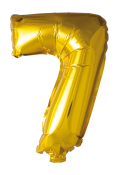 Folieballong nummer 7 i gull 41cm