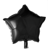 Folie ballong, stjerne, sort, 46 cm