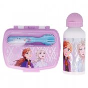 Disney Frost Lunsjsett med matboks, flaske og bestikk