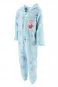Peppa Gris Fleece pyjamas med turkis glidelås