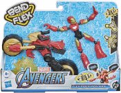 Avengers Iron man Bend og Flex figur med motorsykkel