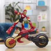 Avengers Iron man Bend og Flex figur med motorsykkel