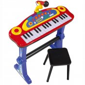 Tastatur med stativ, stol, lys og lyd